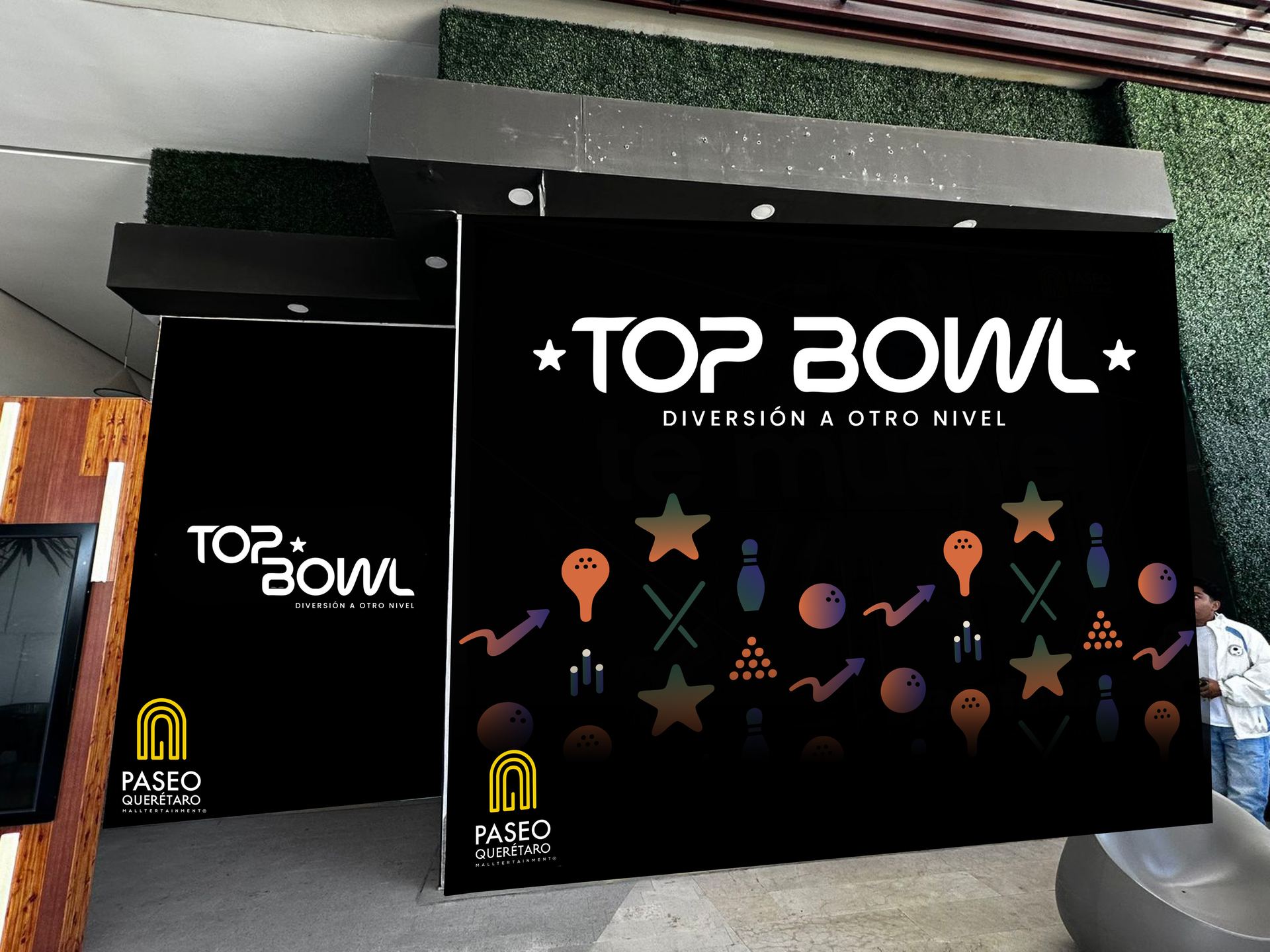 Visualización del letrero de Top Bowl